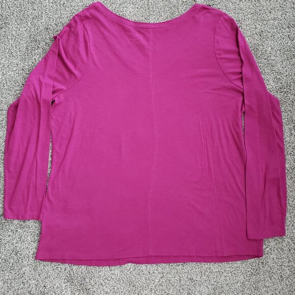 Lane Bryant Purple Long Sleeve V-neck T-Shirt New with Tag - Picture 2 of 9